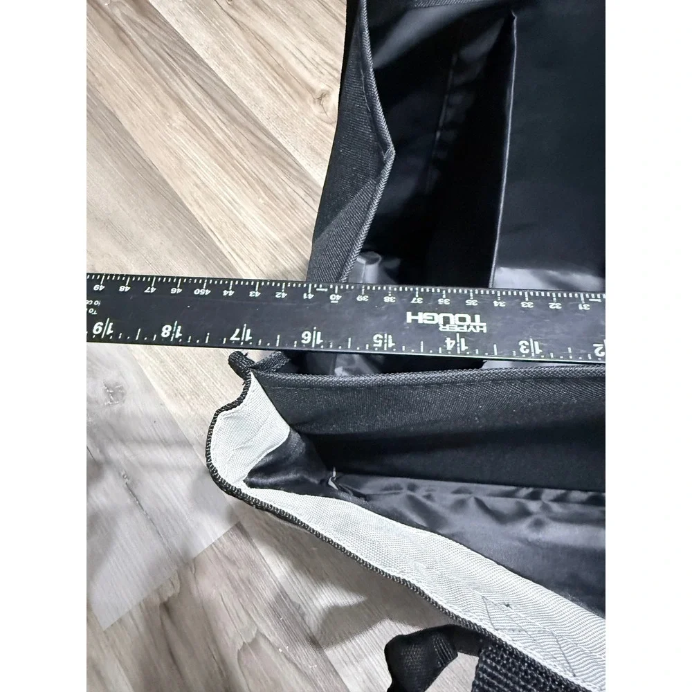 Pampered Chef Large Utility Tote Bag Black White Divided Organizer Shopping Bag